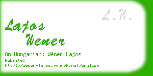 lajos wener business card